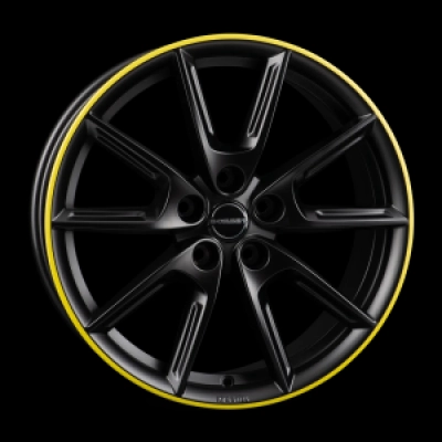 Borbet Borbet LX18 8x18 5x112 ML 57,1 black matt rim yellow