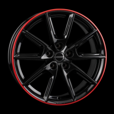 Borbet Borbet LX18 8x18 5x108 ML 72,5 black glossy rim red